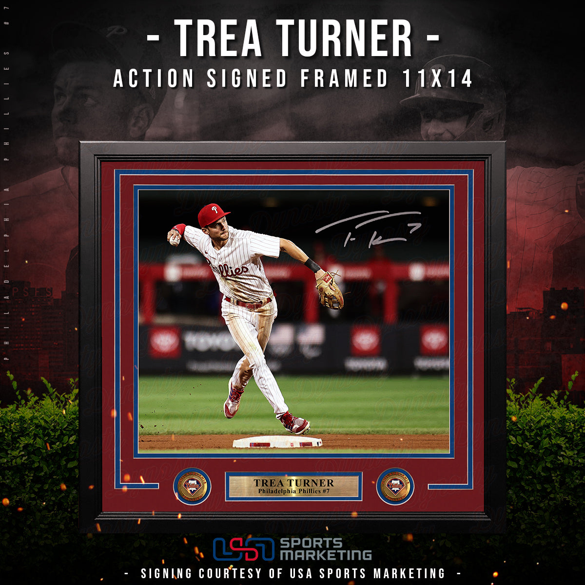 Trea Turner Philadelphia Phillies Autographed Framed Action Photo | Pre-Sale Opportunity