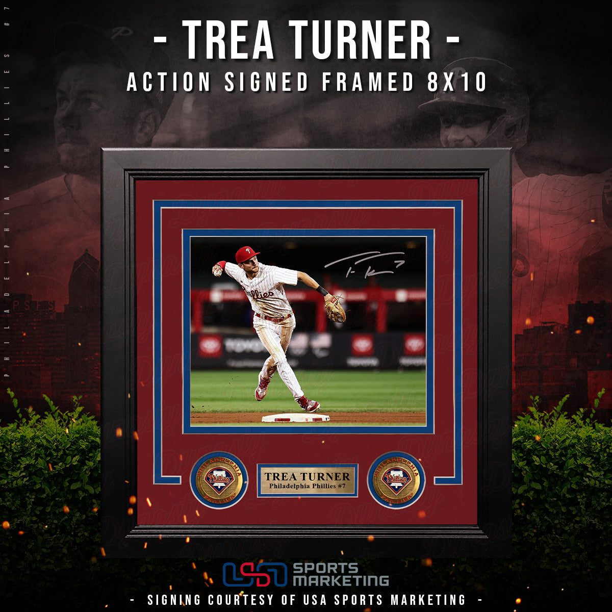 Trea Turner Philadelphia Phillies Autographed Framed Action Photo | Pre-Sale Opportunity