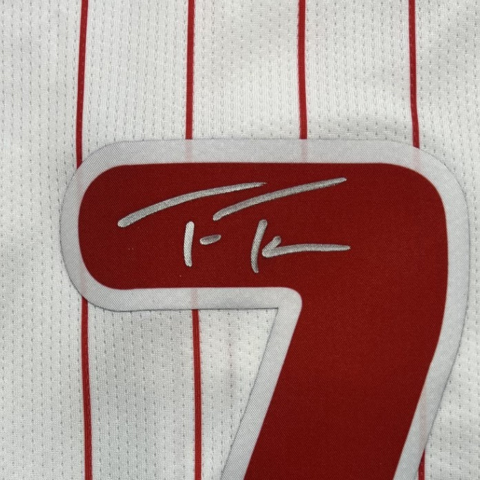 Trea Turner Philadelphia Phillies Autographed White Replica Baseball Jersey