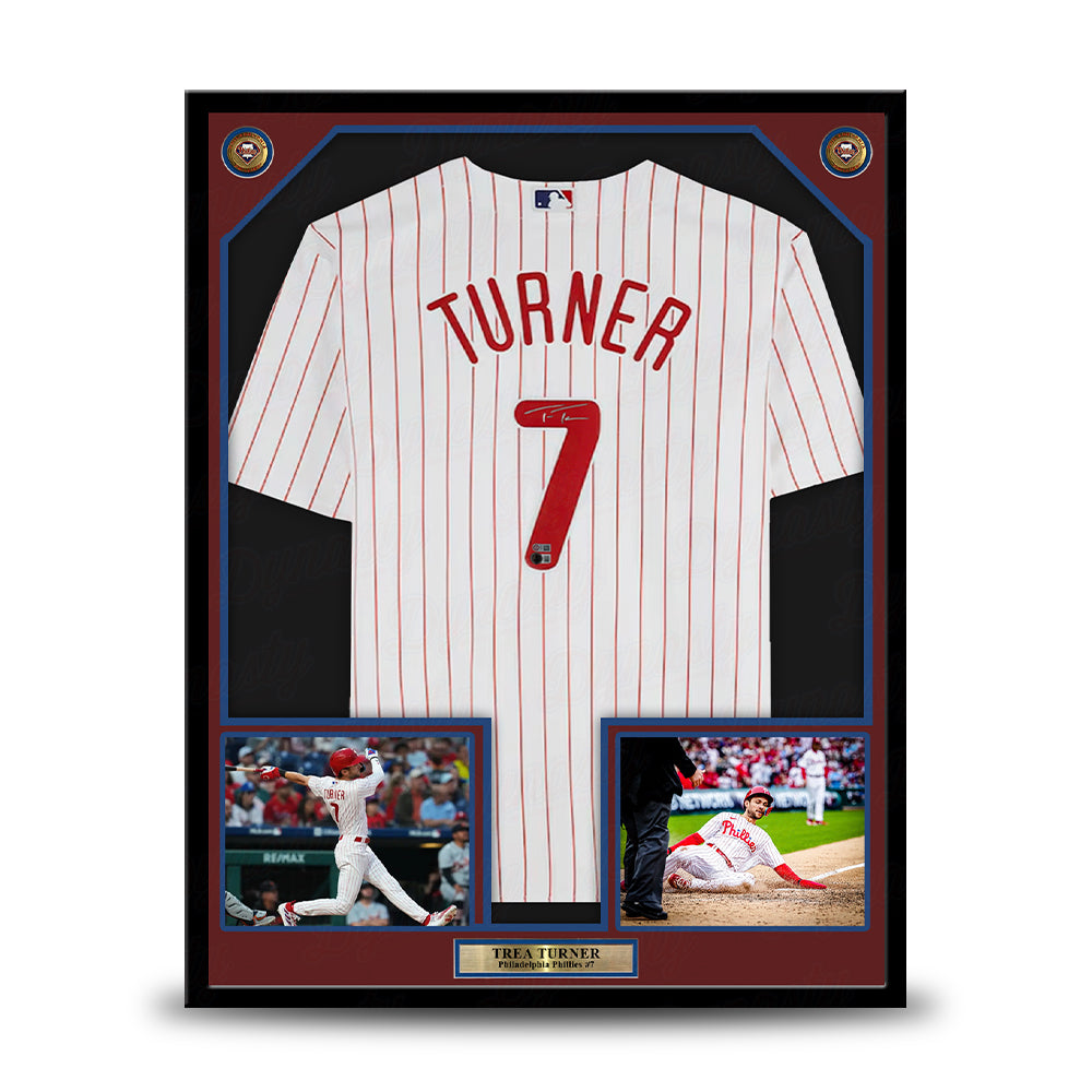 Trea Turner Philadelphia Phillies Autographed Framed White Replica Baseball Jersey