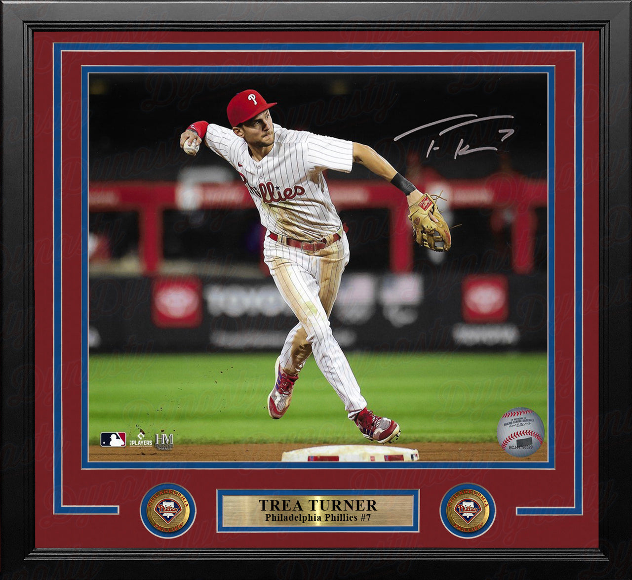 Trea Turner Throwing Action Philadelphia Phillies Autographed 16" x 20" Framed Baseball Photo