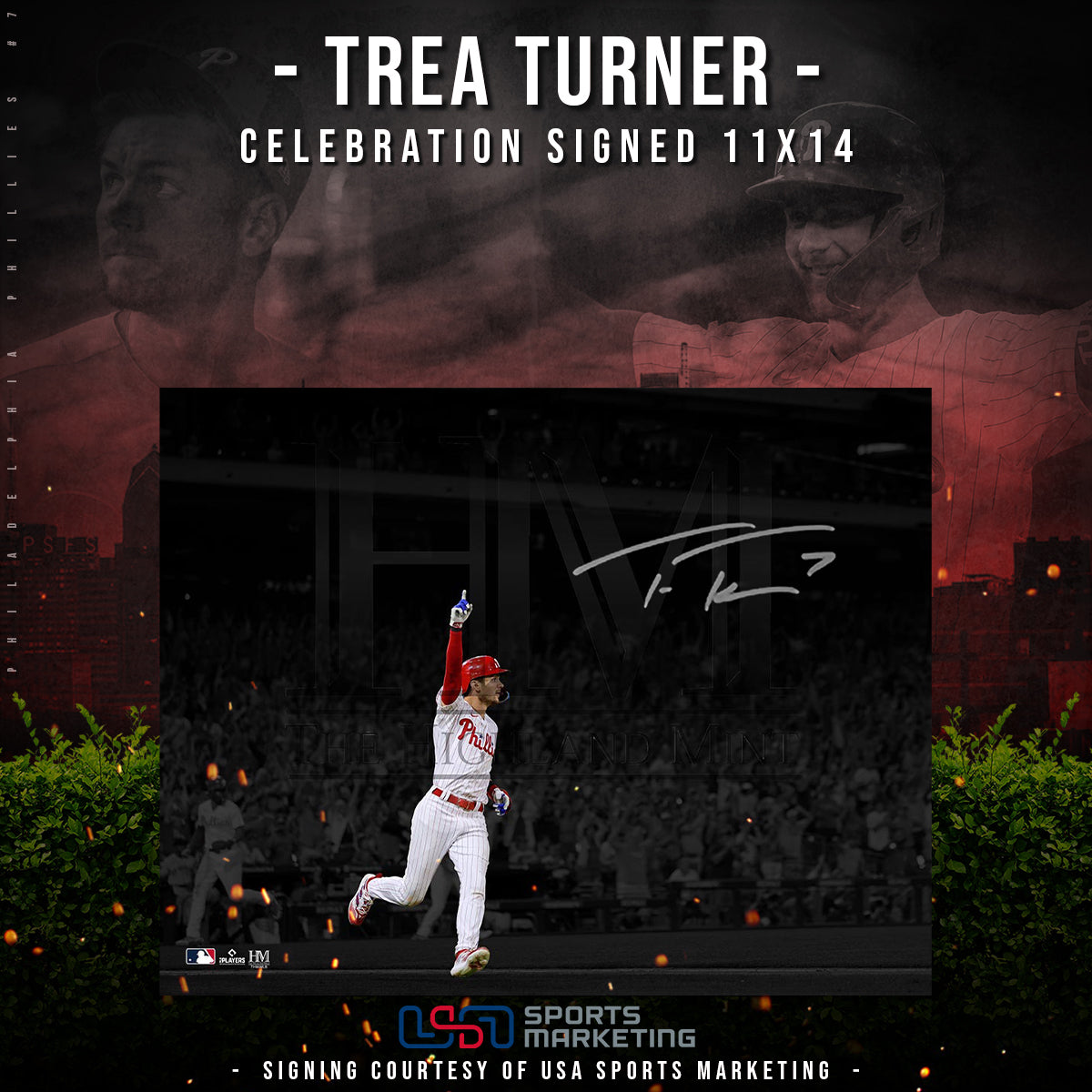 Trea Turner Philadelphia Phillies Autographed Celebration Photo | Pre-Sale Opportunity