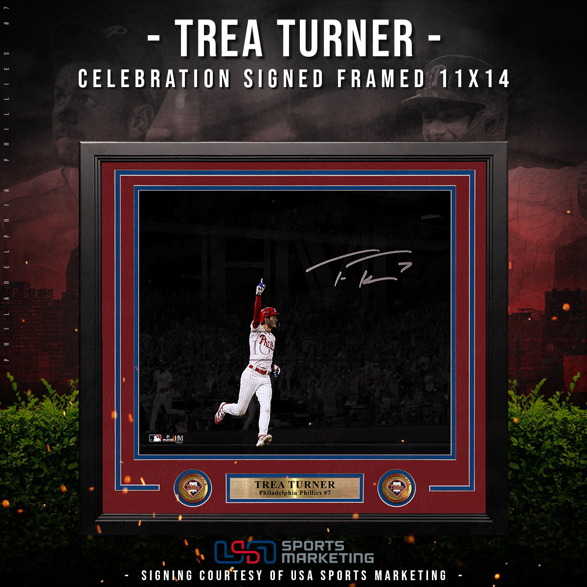 Trea Turner Philadelphia Phillies Autographed Celebration Framed Photo | Pre-Sale Opportunity