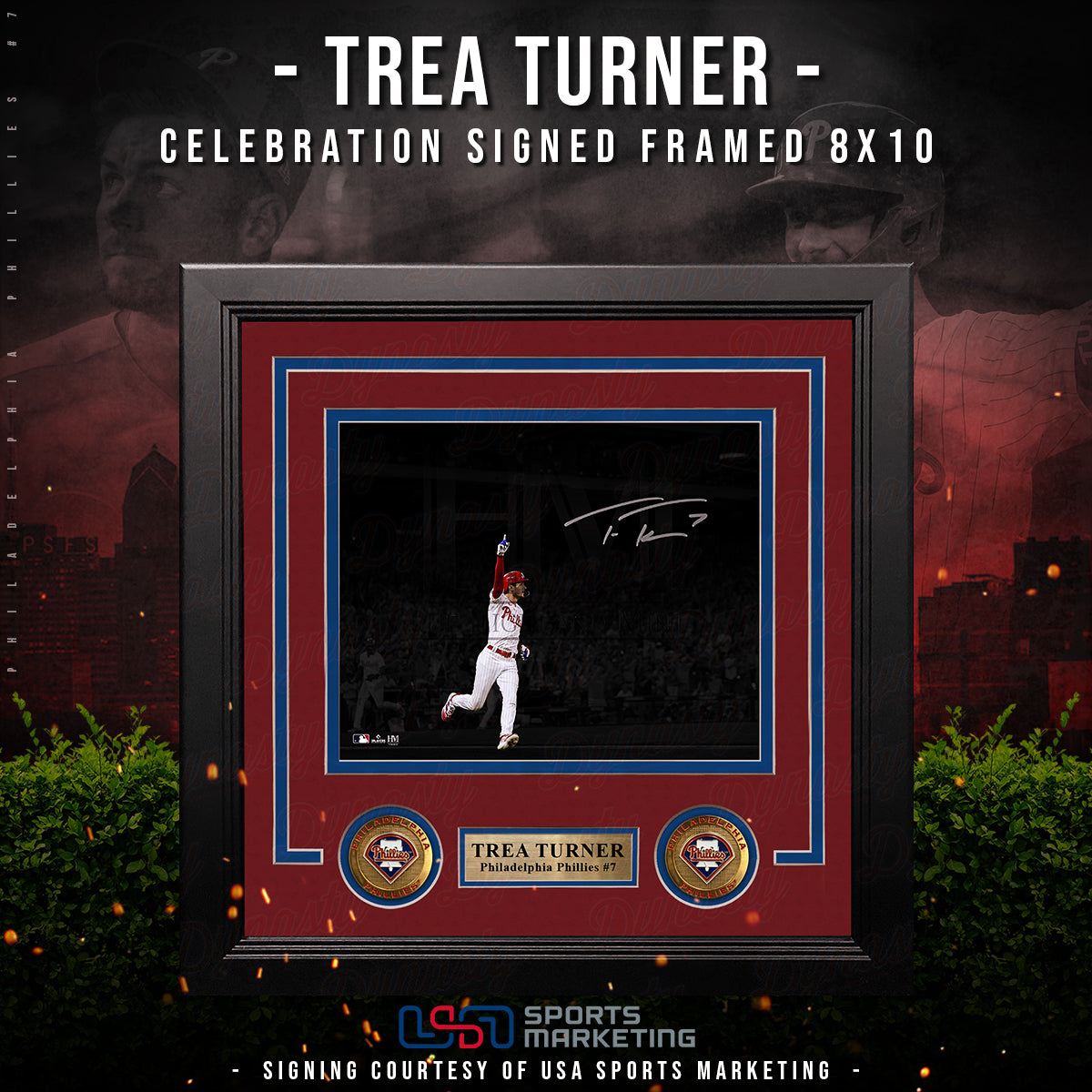 Trea Turner Philadelphia Phillies Autographed Celebration Framed Photo | Pre-Sale Opportunity