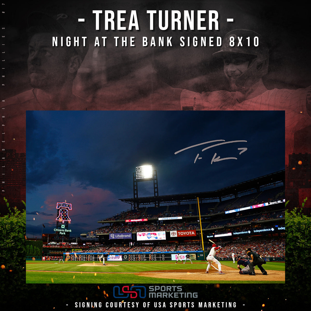 Trea Turner Philadelphia Phillies Autographed Night at The Bank Photo | Pre-Sale Opportunity