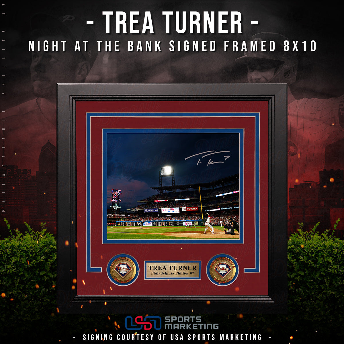 Trea Turner Philadelphia Phillies Autographed Framed Night at The Bank Photo | Pre-Sale Opportunity