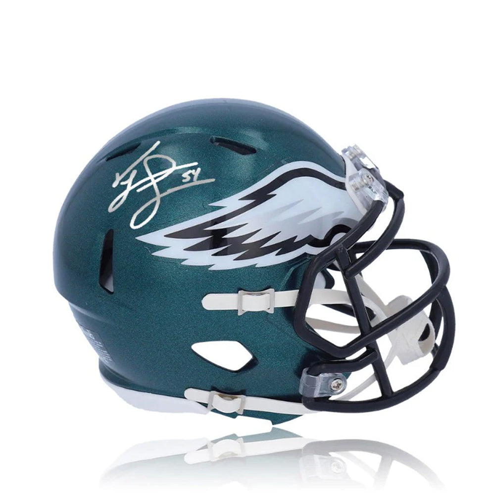 Jeremiah Trotter, Sr. & Jeremiah Trotter, Jr. Philadelphia Eagles Autographed Football Mini-Helmet