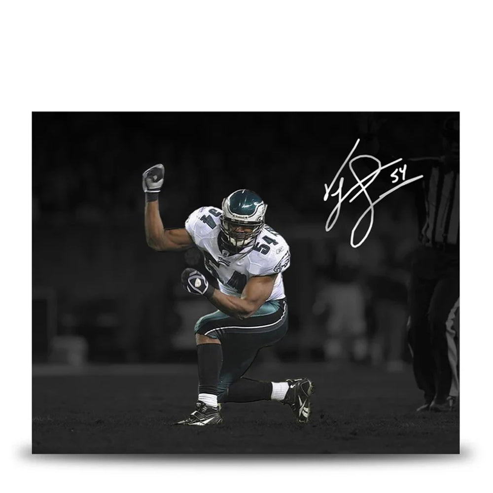 Jeremiah Trotter, Sr. Blackout Philadelphia Eagles Autographed 8" x 10" Football Photo