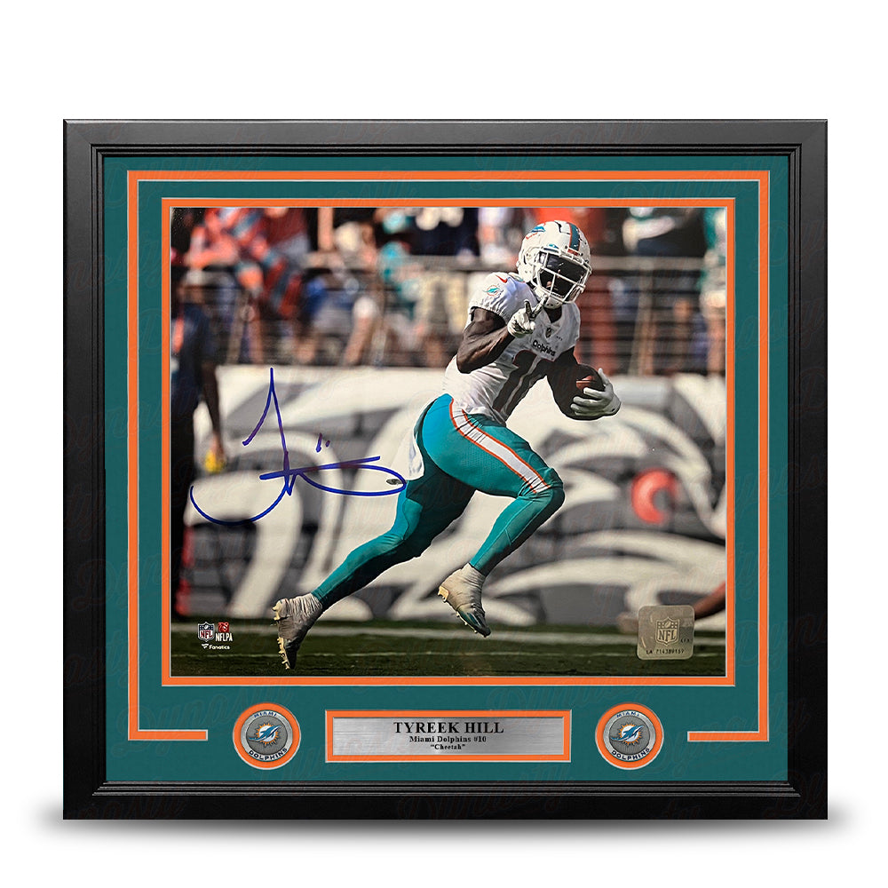 Tyreek Hill Peace Sign Miami Dolphins Autographed 16" x 20" Framed Football Photo