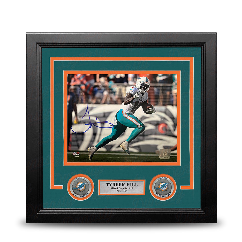 Tyreek Hill Peace Sign Miami Dolphins Autographed 8" x 10" Framed Football Photo