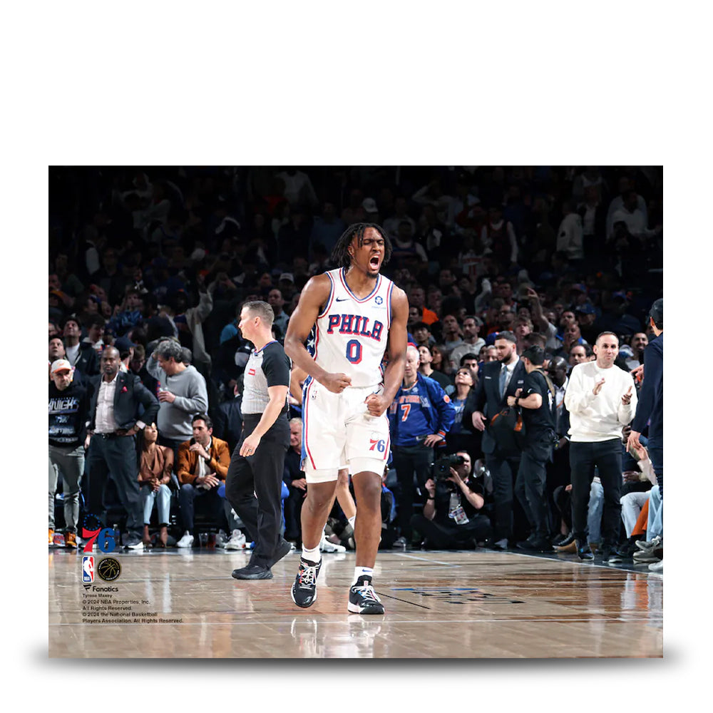 Tyrese Maxey Playoff Celebration Philadelphia 76ers 8" x 10" Basketball Photo