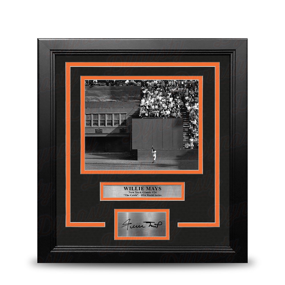 Willie Mays The Catch New York Giants 8" x 10" Framed Baseball Photo with Engraved Autograph