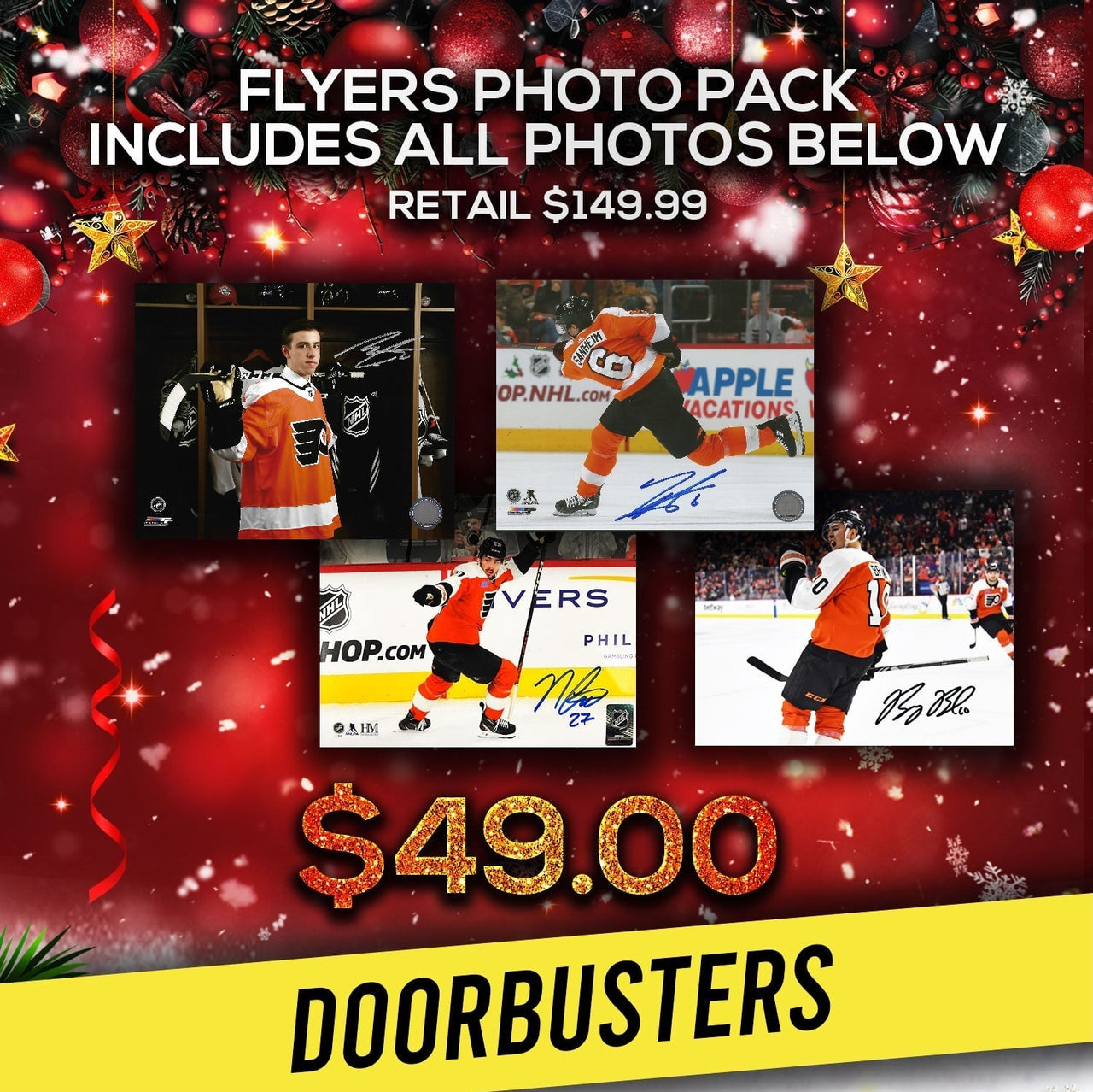 Philadelphia Flyers 2024 Black Friday Doorbuster 8" x 10" Autographed Photo Pack (4 Photos!)