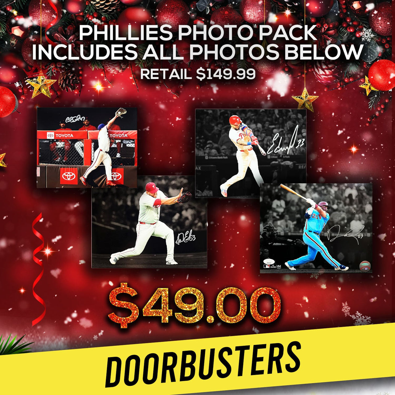 Philadelphia Phillies 2024 Black Friday Doorbuster 8" x 10" Autographed Photo Pack (4 Photos!)