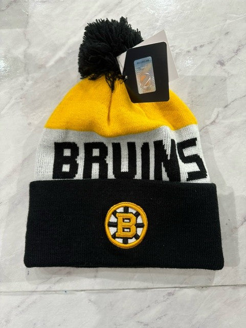 Boston Bruins Wordscript Knit Hat with Pom