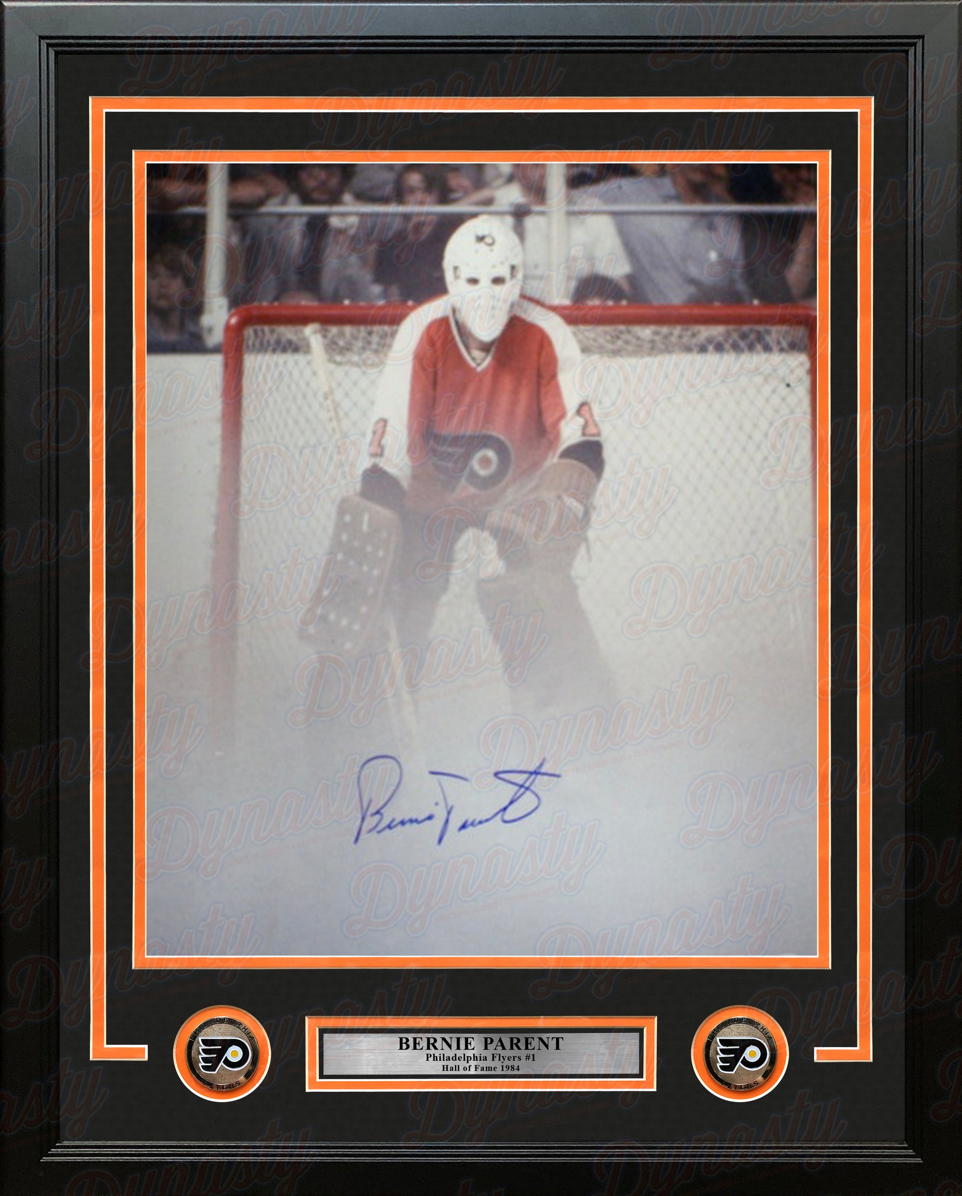 Bernie Parent Fog Game Philadelphia Flyers Autographed 16 x 20 Hockey  Photo - 16x20 Photo with Hall of Fame Inscription