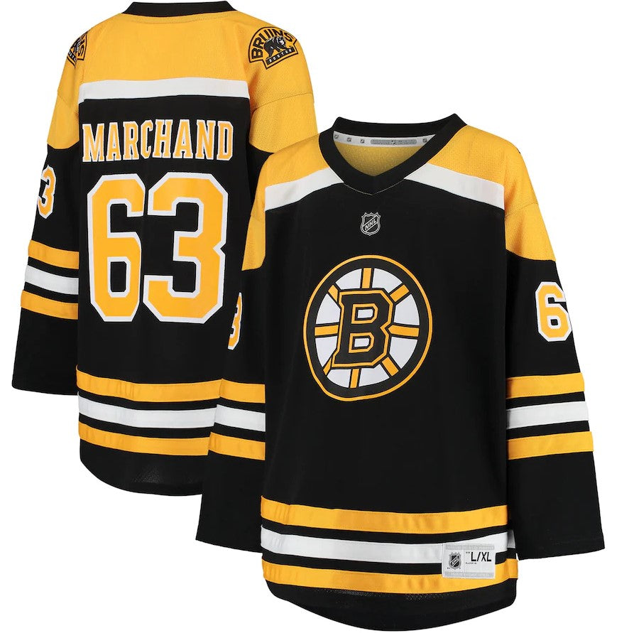 Brad Marchand Boston Bruins Youth Home Replica Player Jersey Black Dynasty Sports Framing