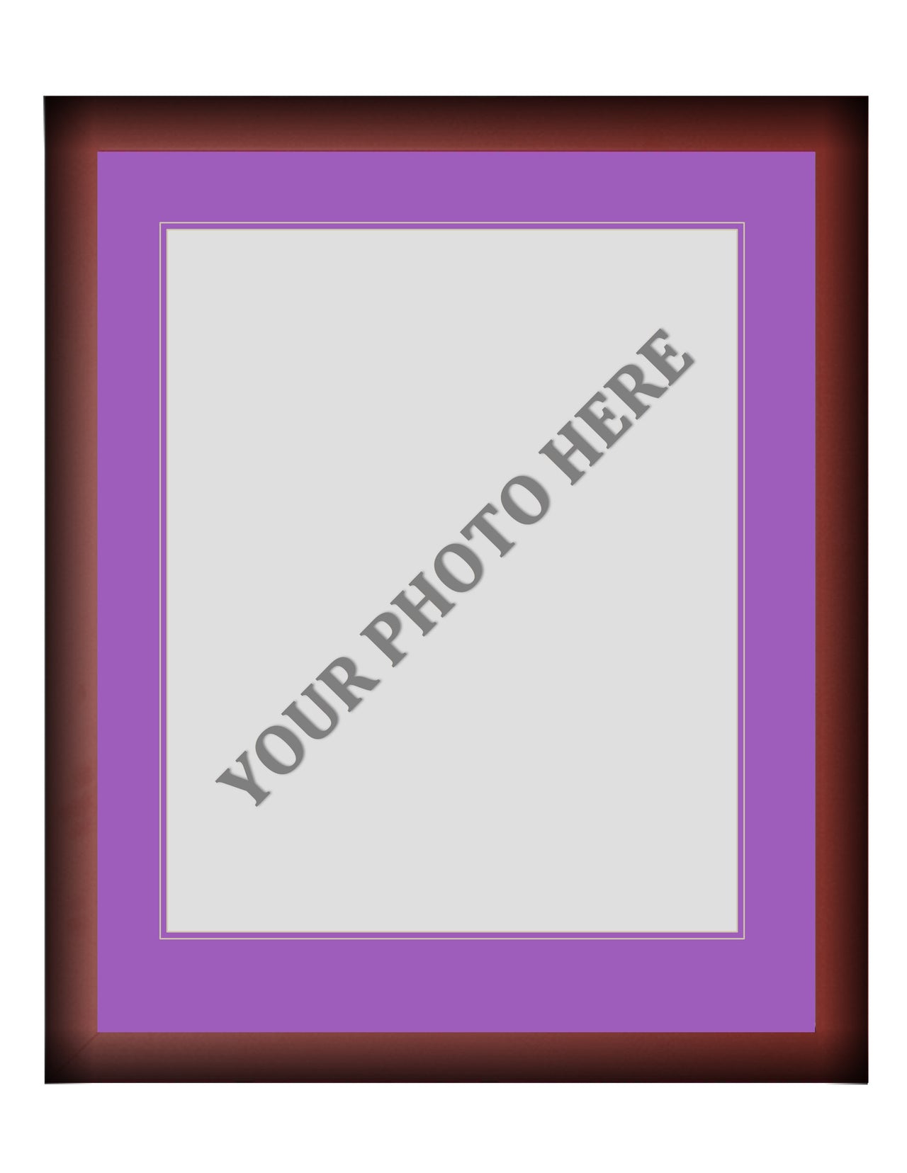 Frame Kit - Cherry Wood Frame | Purple Matting | Purple Trim - Dynasty Sports & Framing 