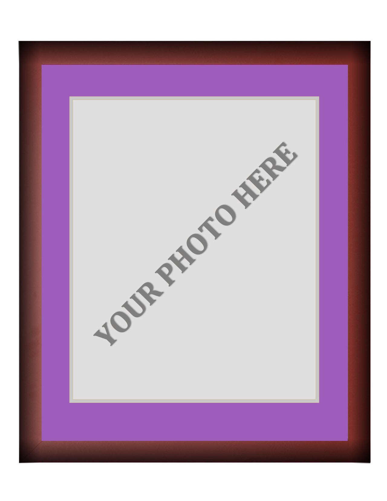 Frame Kit - Cherry Wood Frame | Purple Matting | Silver Trim - Dynasty Sports & Framing 