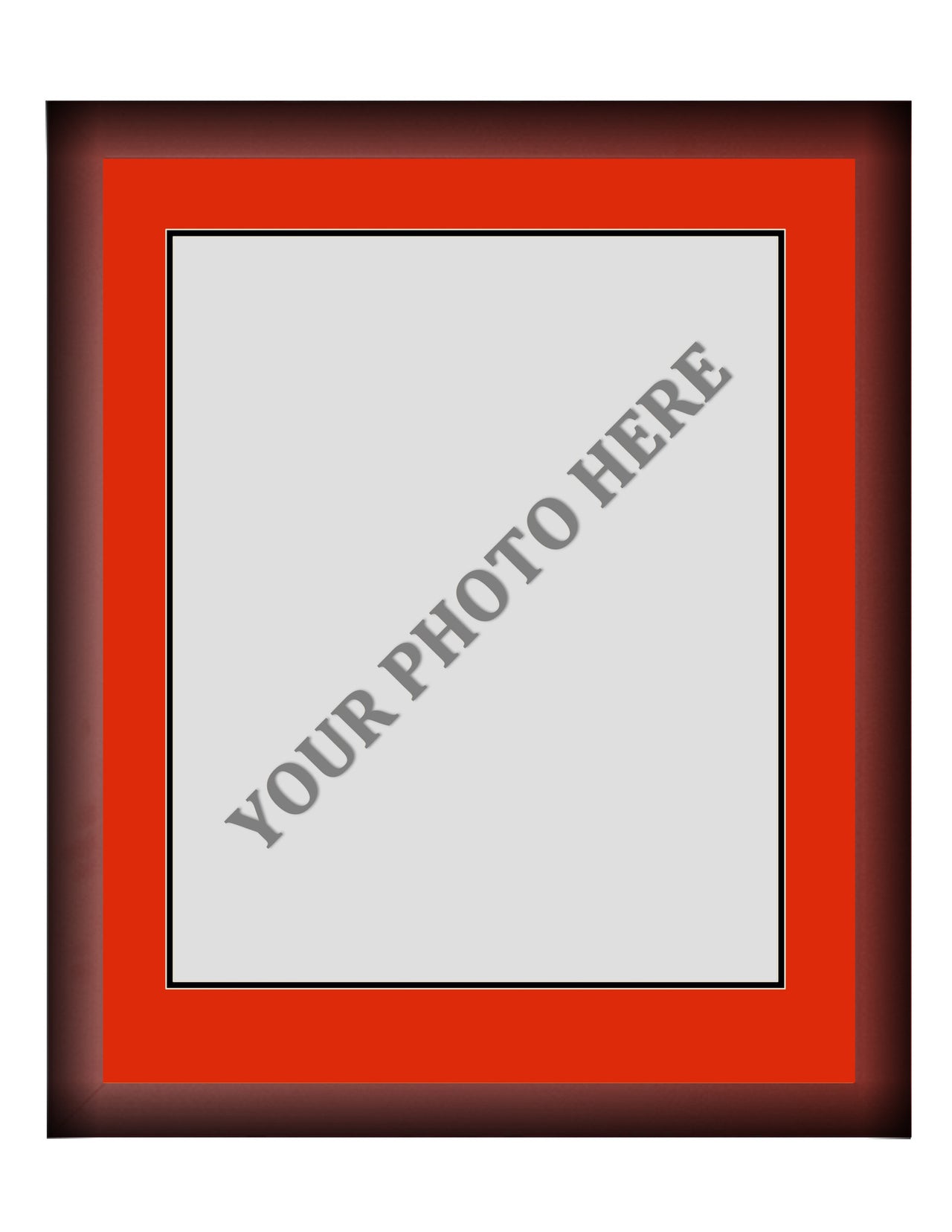 Frame Kit - Cherry Wood Frame | Red Matting | Black Trim - Dynasty Sports & Framing 