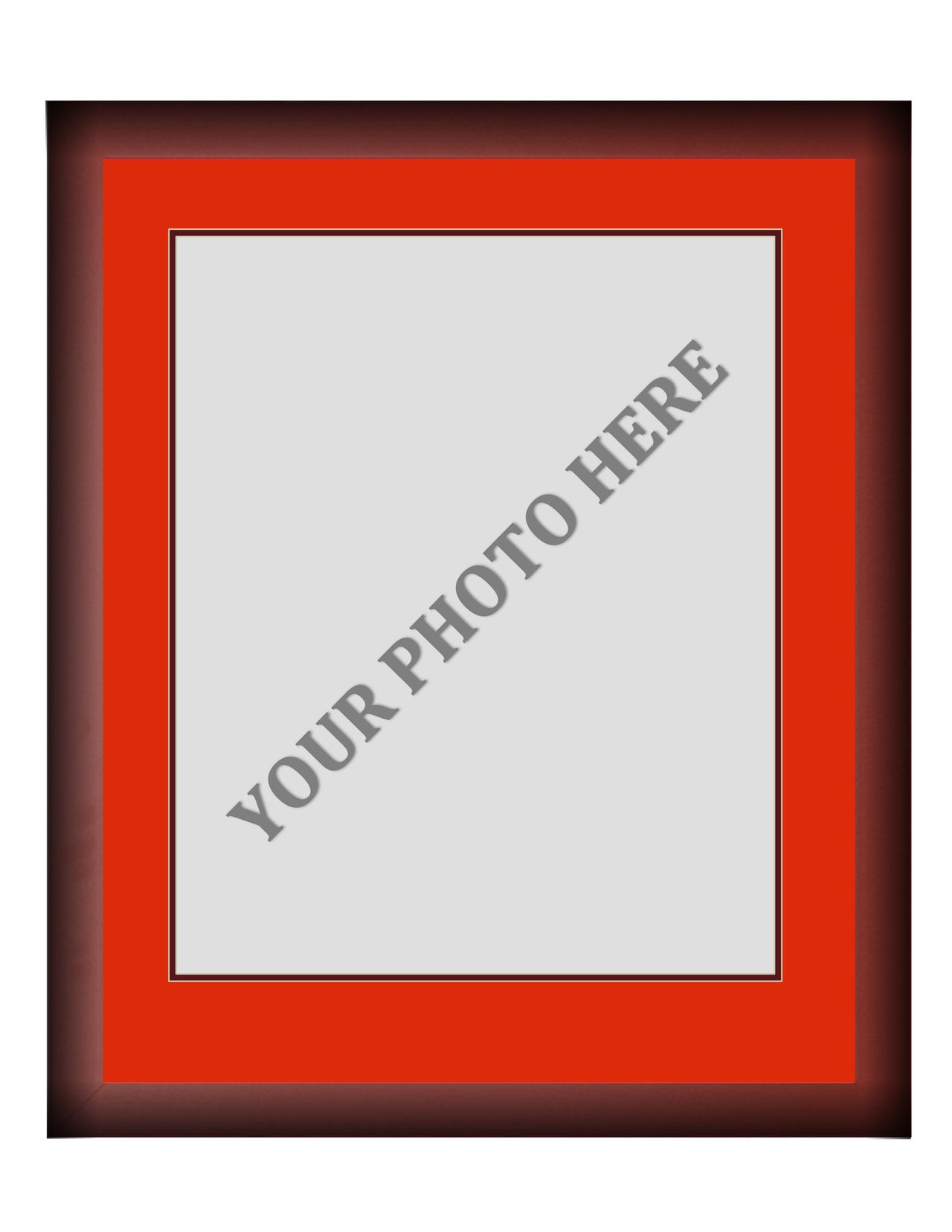 Frame Kit - Cherry Wood Frame | Red Matting | Maroon Trim - Dynasty Sports & Framing 