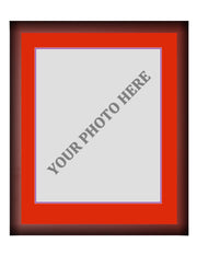 Frame Kit - Cherry Wood Frame | Red Matting | Purple Trim - Dynasty Sports & Framing 