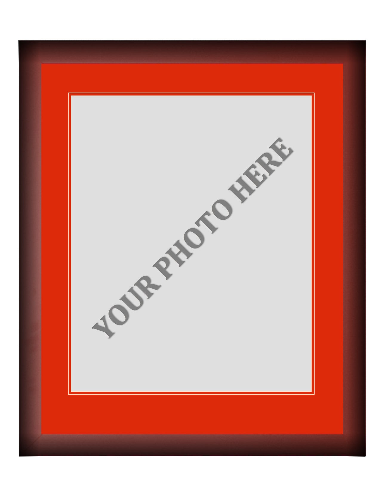 Frame Kit - Cherry Wood Frame | Red Matting | Red Trim - Dynasty Sports & Framing 