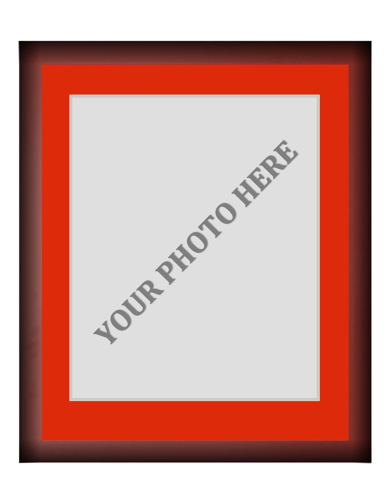 Frame Kit - Cherry Wood Frame | Red Matting | Silver Trim - Dynasty Sports & Framing 