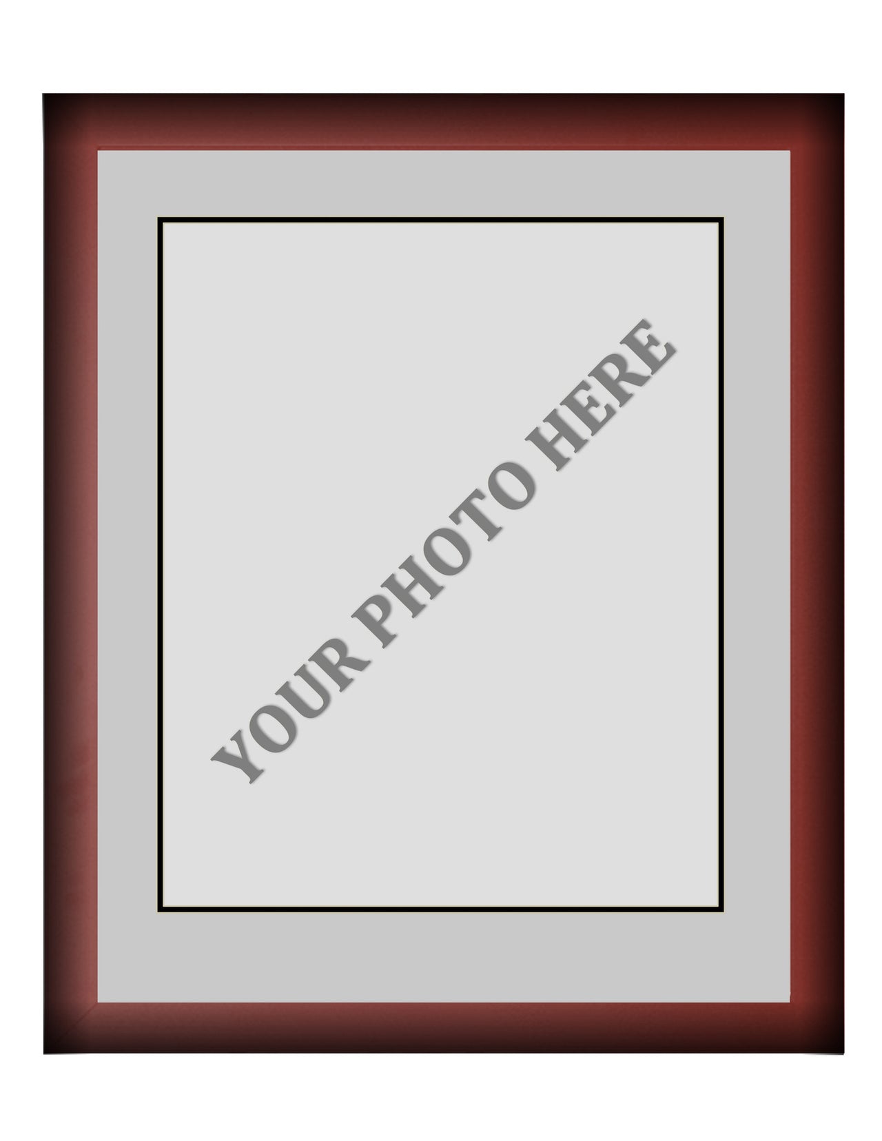 Frame Kit - Cherry Wood Frame | Silver Matting | Black Trim - Dynasty Sports & Framing 