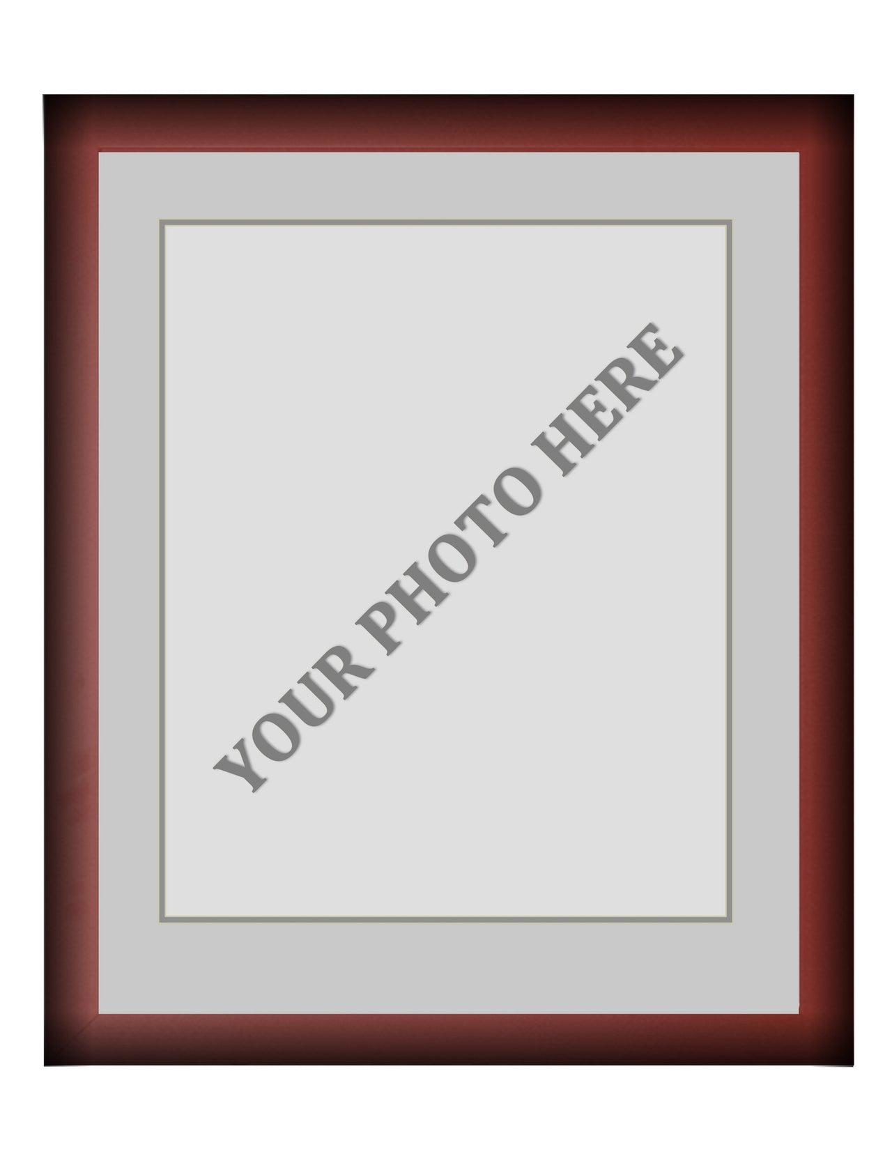 Frame Kit - Cherry Wood Frame | Silver Matting | Gray Trim - Dynasty Sports & Framing 