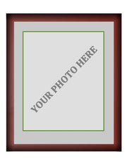 Frame Kit - Cherry Wood Frame | Silver Matting | Green Trim - Dynasty Sports & Framing 