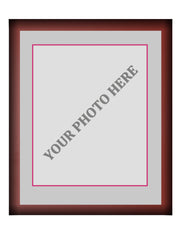 Frame Kit - Cherry Wood Frame | Silver Matting | Pink Trim - Dynasty Sports & Framing 