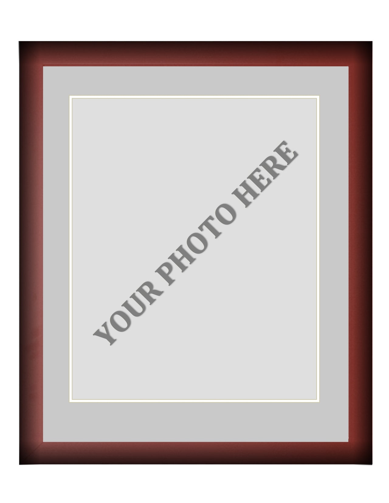 Frame Kit - Cherry Wood Frame | Silver Matting | White Trim - Dynasty Sports & Framing 