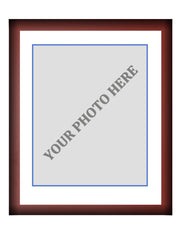 Frame Kit - Cherry Wood Frame | White Matting | Blue Trim - Dynasty Sports & Framing 