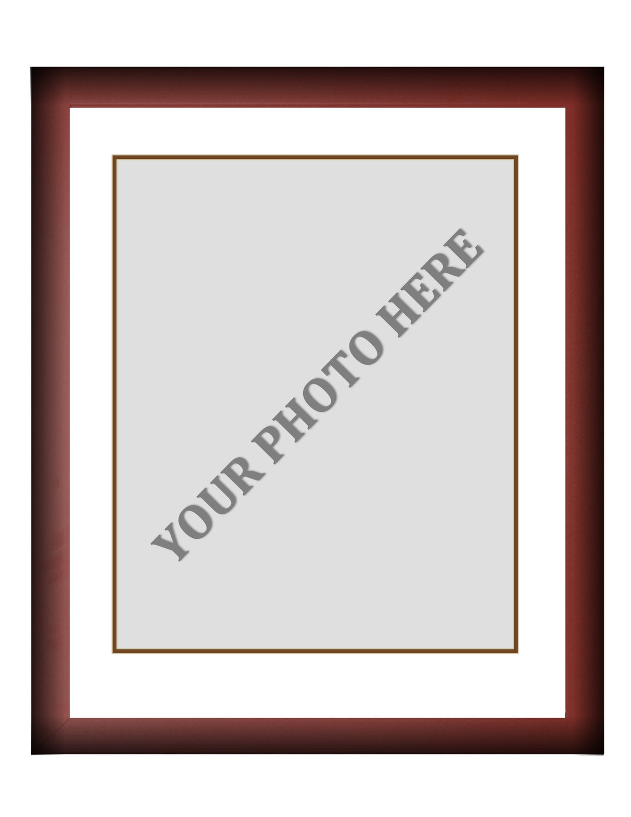 Frame Kit - Cherry Wood Frame | White Matting | Brown Trim - Dynasty Sports & Framing 