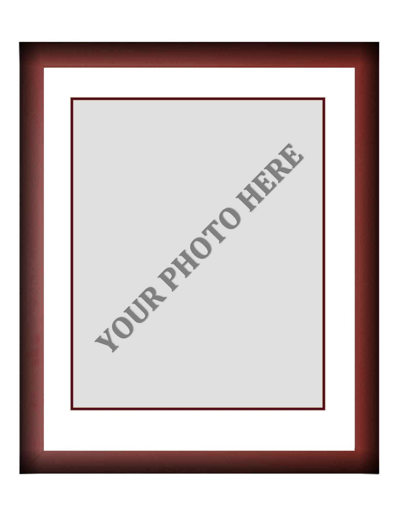 Frame Kit - Cherry Wood Frame | White Matting | Maroon Trim - Dynasty Sports & Framing 