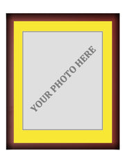 Frame Kit - Cherry Wood Frame | Yellow Matting | Gray Trim - Dynasty Sports & Framing 