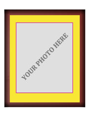 Frame Kit - Cherry Wood Frame | Yellow Matting | Pink Trim - Dynasty Sports & Framing 