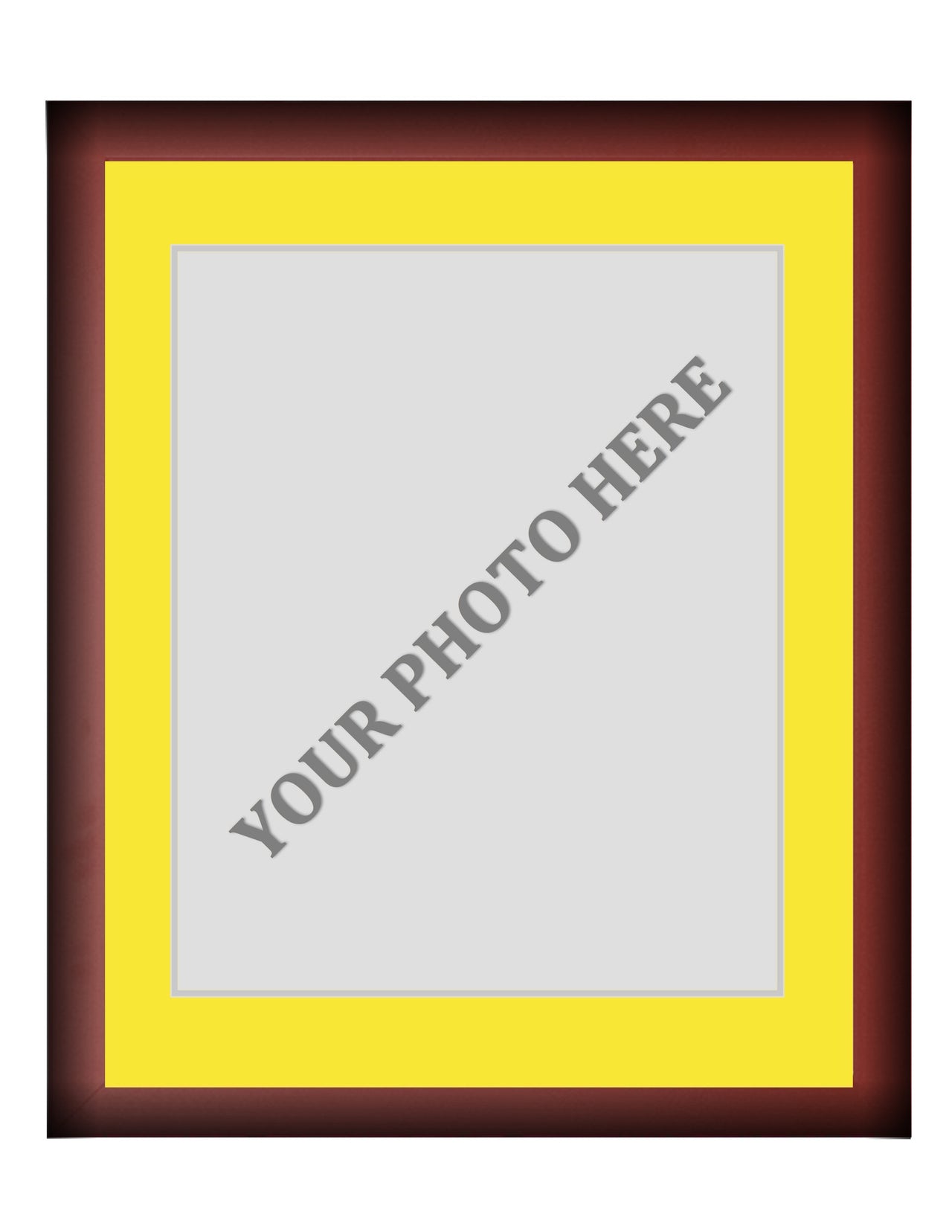 Frame Kit - Cherry Wood Frame | Yellow Matting | Silver Trim - Dynasty Sports & Framing 