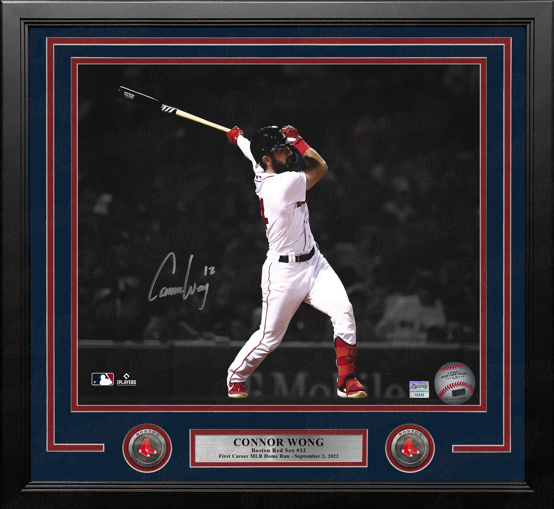 Connor Wong 1st Home Run Boston Red Sox Autographed 16 x 20 Framed  Spotlight Baseball Photo