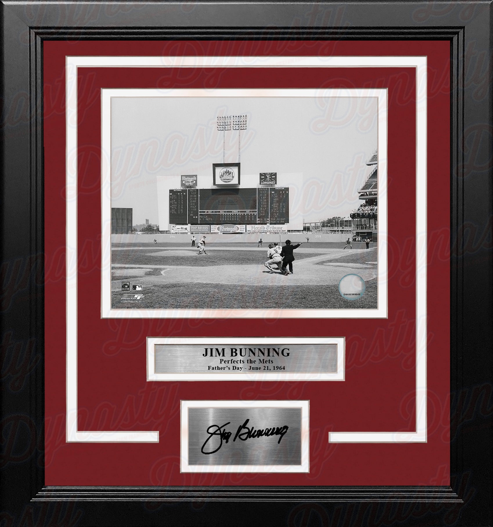 Jim Bunning Fathers Day Perfect Game Philadelphia Phillies 8x10 Framed Photo with Engraved Autograph - Dynasty Sports & Framing 