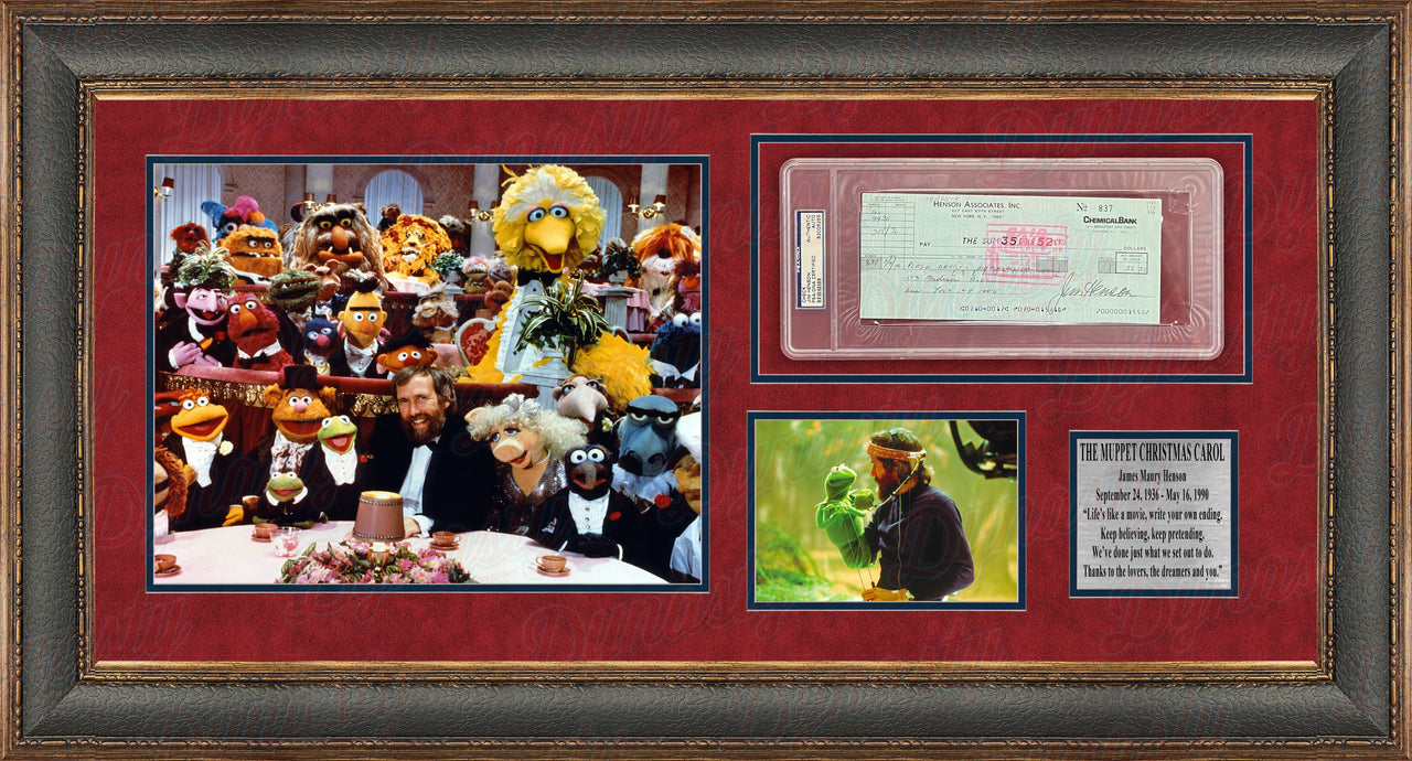 Jim Henson Autographed & Signed Bank Check Framed The Muppets Collage - Dynasty Sports & Framing 