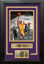 Kobe Bryant Los Angeles Lakers Spotlight Slam Dunk 8x10 Framed Photo with Engraved Autograph - Dynasty Sports & Framing 