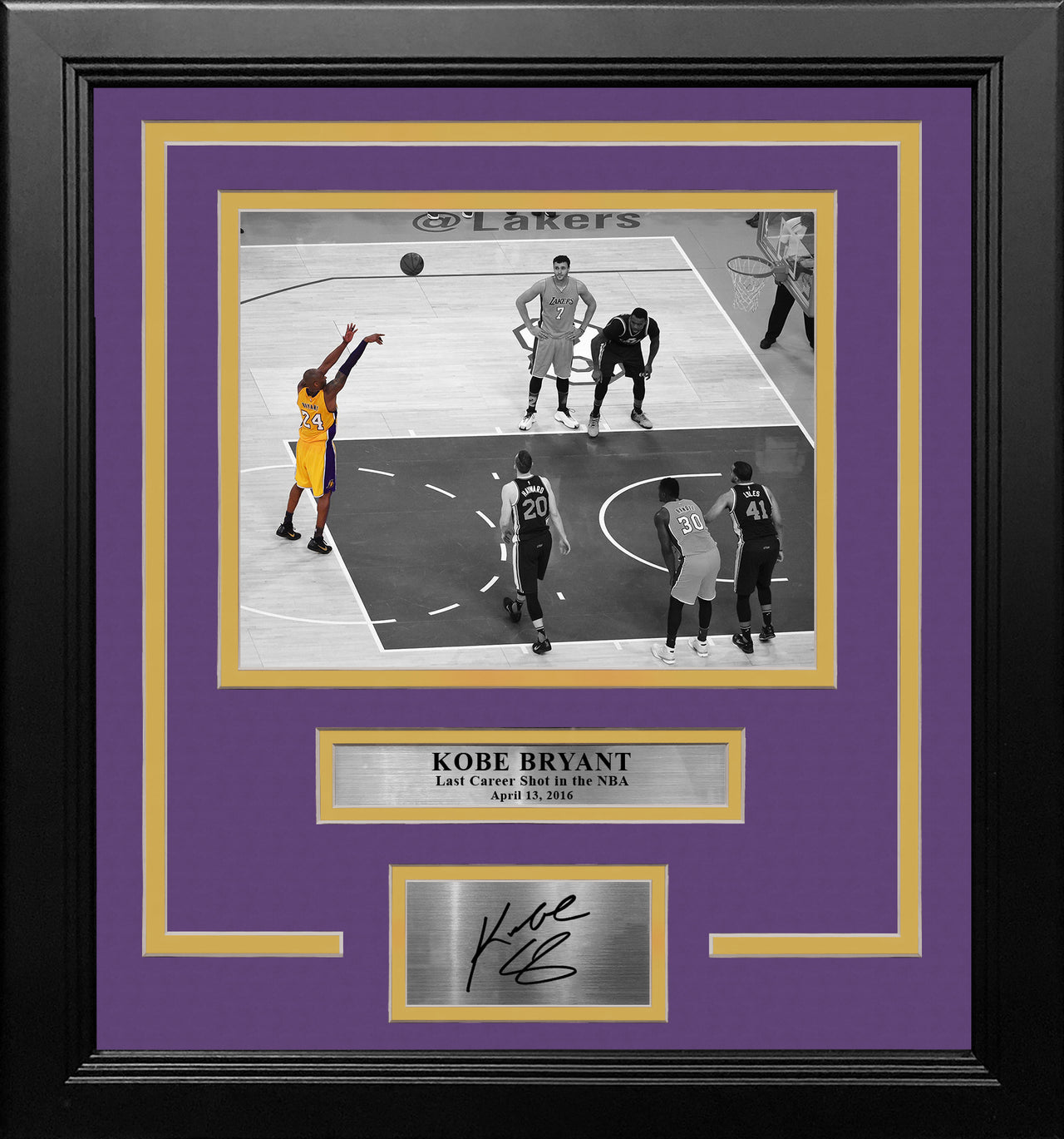 Los Angeles Lakers Basketball Poster Set of Six Vintage Jerseys- LeBron James Kobe Bryant, Shaquille O'Neal, Magic Johnson - Los Angeles Lakers