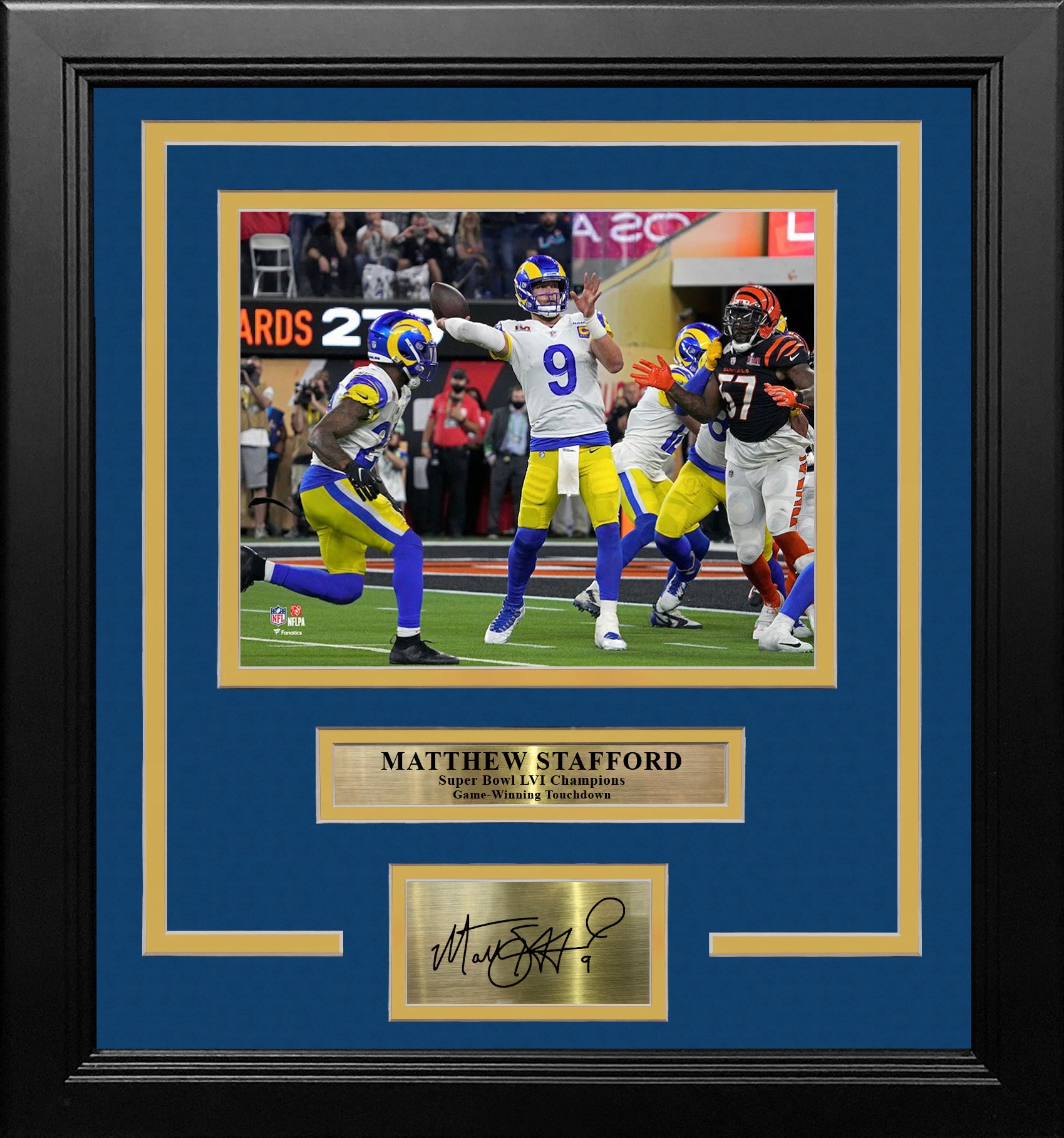 Matthew Stafford Game-Winning TD Super Bowl LVI LA Rams 8x10 Framed Photo  with Engraved Autograph